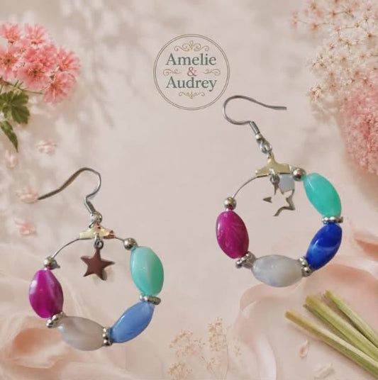 Lisa boucles d'oreilles acier inoxydable fait main