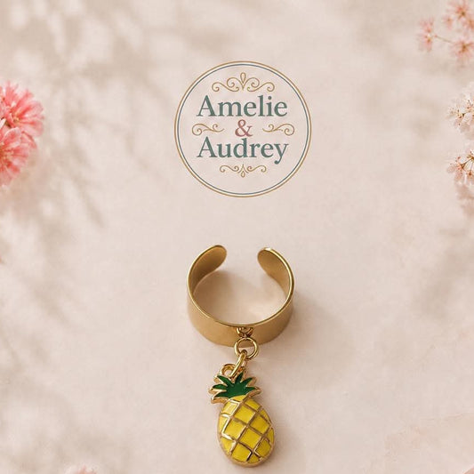 Anais bague ajustable en acier inoxydable fait main