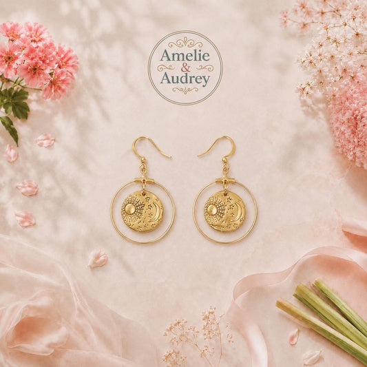 Lina boucles d'oreilles acier inoxydable fait main
