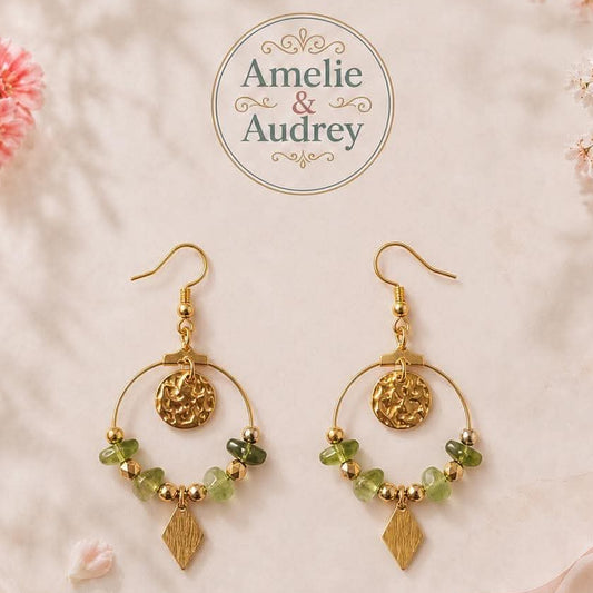 Lucille boucles d'oreilles acier inoxydable fait main