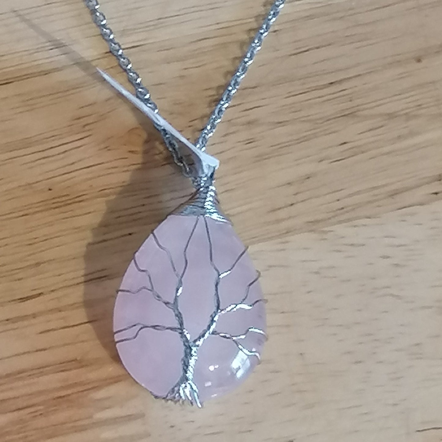 Pendentif arbre de vie en forme de goutte argenté