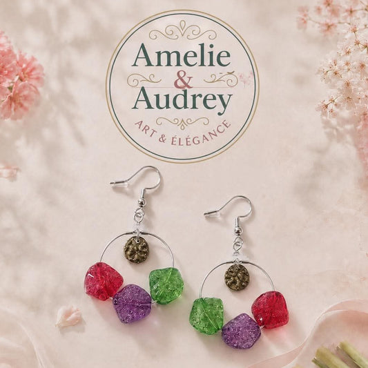 Boucles d'Oreilles Bénédicte – Acier Inoxydable, Création Artisanale Fait Main