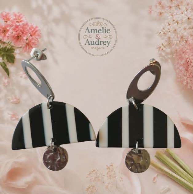 Ania boucles d'oreilles acier inoxydable fait main
