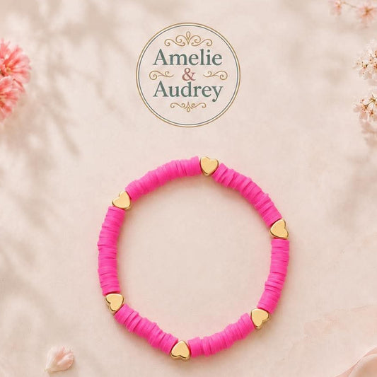 Éloïse bracelet élastique perles polymère fait main