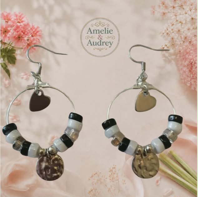 Virginia Boucles d'oreilles acier inoxydable fait main