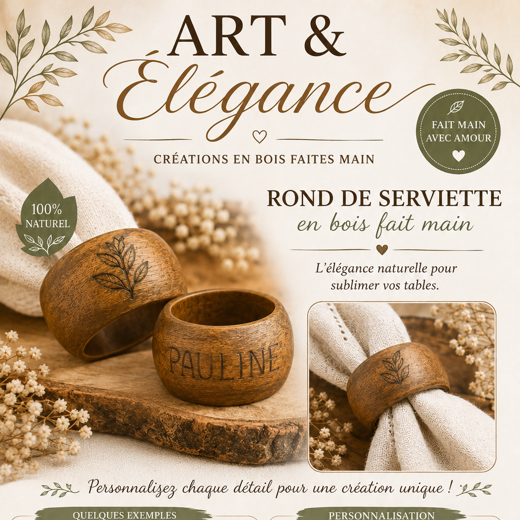 Bois personnalisable fait main
