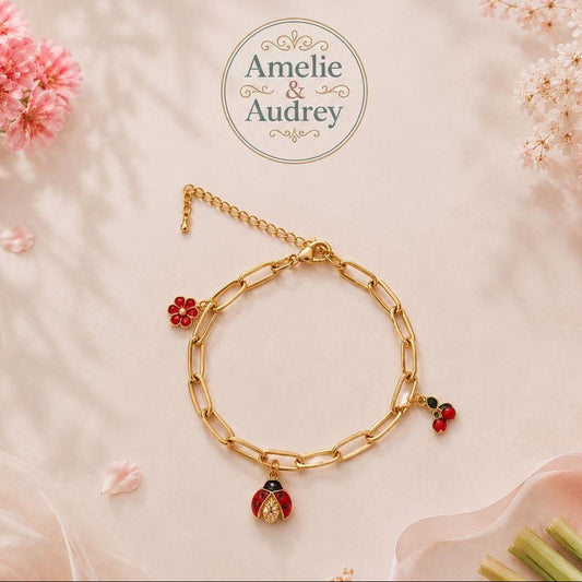 Clémence bracelet en acier inoxydable charms en alliage fait main