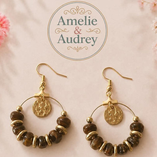Boucles d'Oreilles Fabienne – Acier Inoxydable, Création Artisanale Hypoallergénique