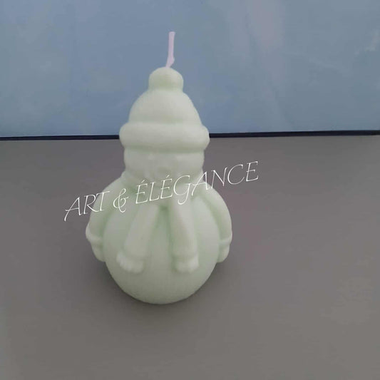 ⛄ Bougie Artisanale Bonhomme de Neige – Cèdre 100 g