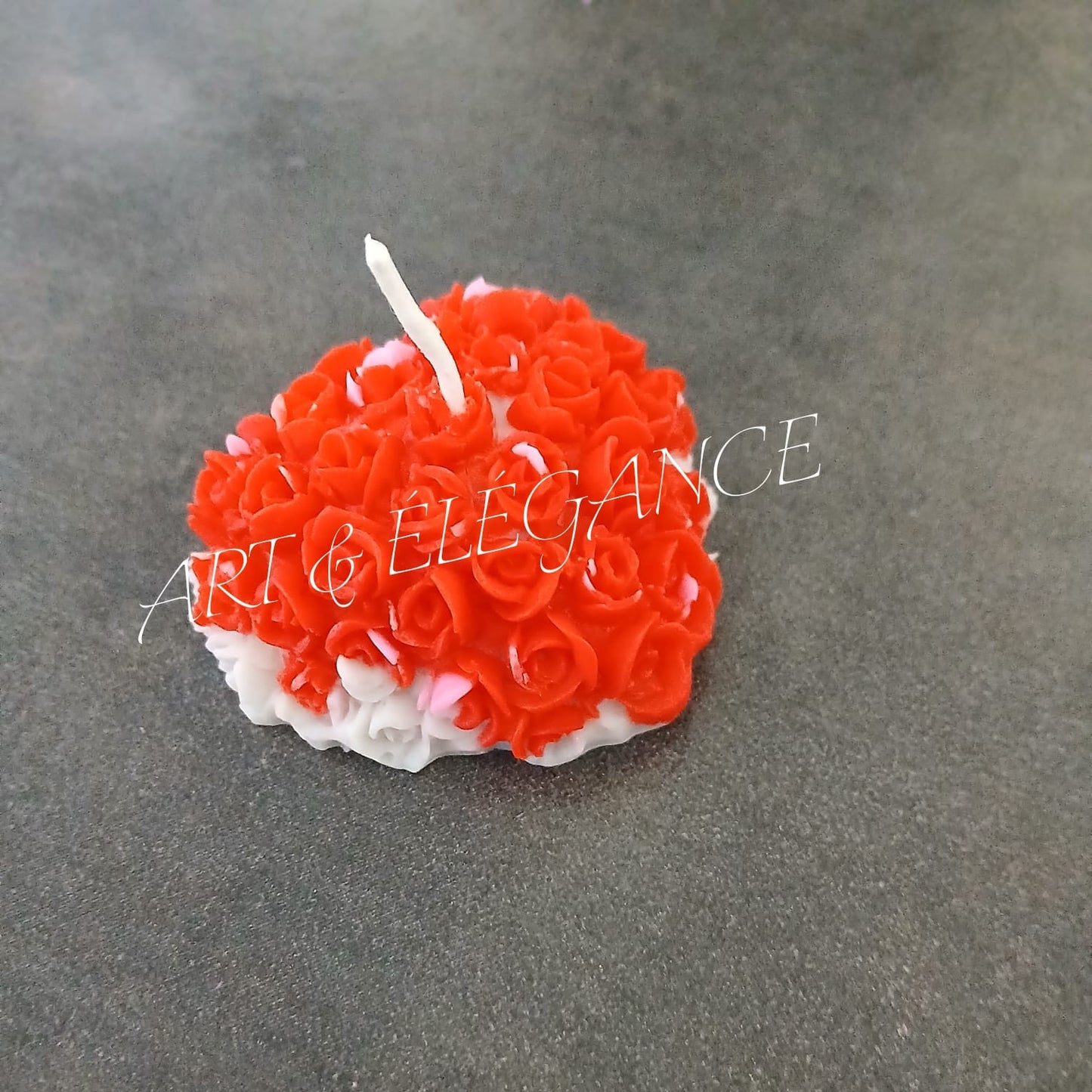 🕯️ Bougie artisanale décorative – Cœur rose 💖