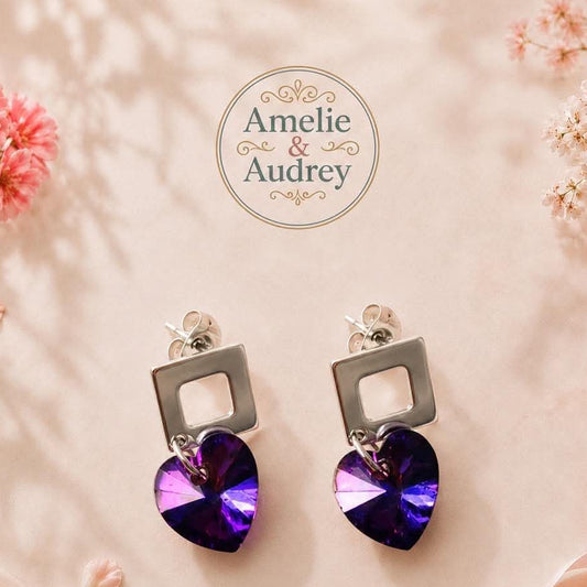 Blanche boucles d oreilles en acier inoxydable fait main