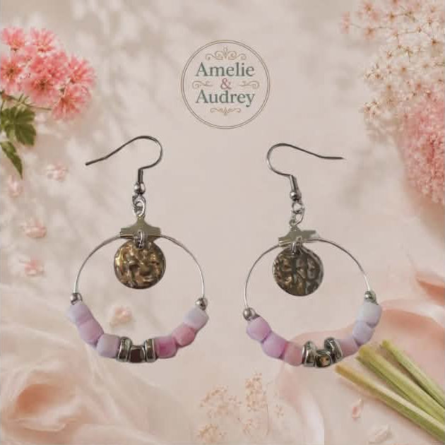 Noelle boucles d oreilles en acier inoxydable fait main