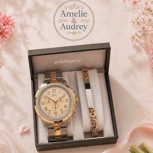 Coffret Arthur Homme – Montre & Bracelet en Acier Inoxydable