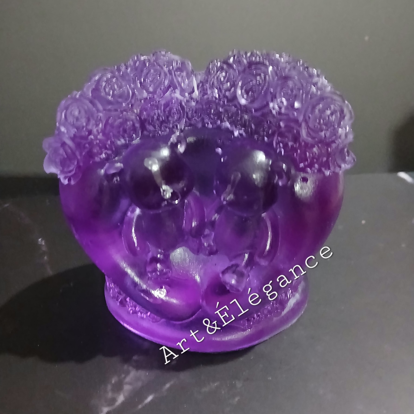 💜🐻Résine faite main ourson amour💜🐻