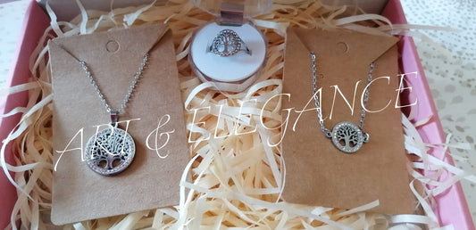 🌟 Coffret “Arbre de Vie” – Harmonie & Éclat Doré et argenté 🌿