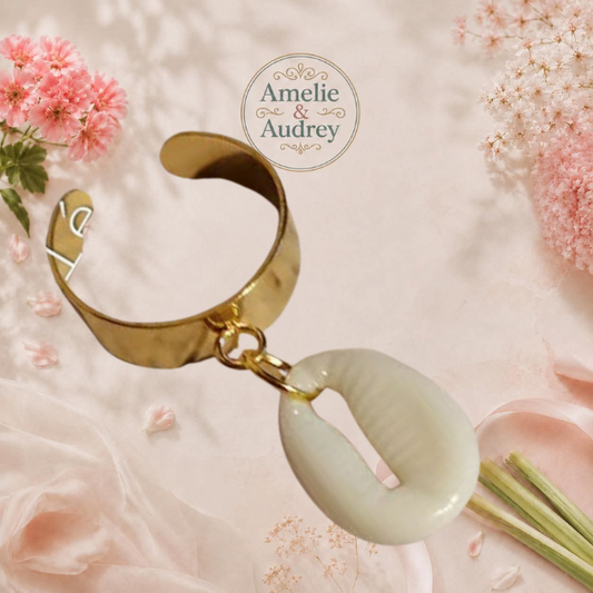 💍Bague coquillage acier inoxydable, fait main