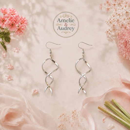 Solange boucles d'oreilles acier inoxydable fait main