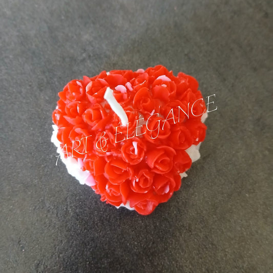 🕯️ Bougie artisanale décorative – Cœur rose 💖