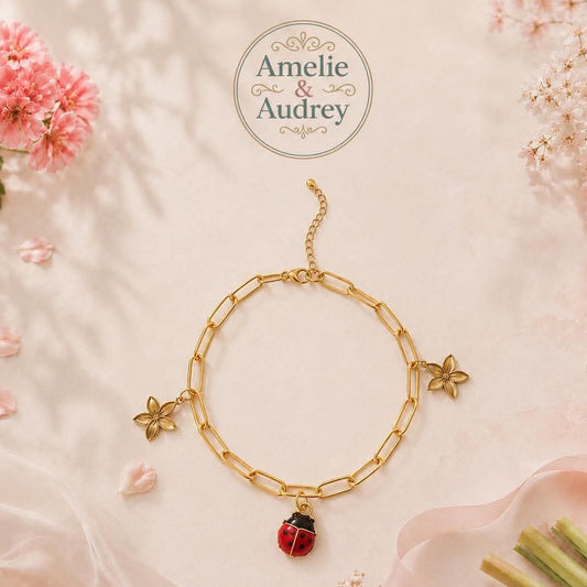 Flore bracelet en acier inoxydable fait main