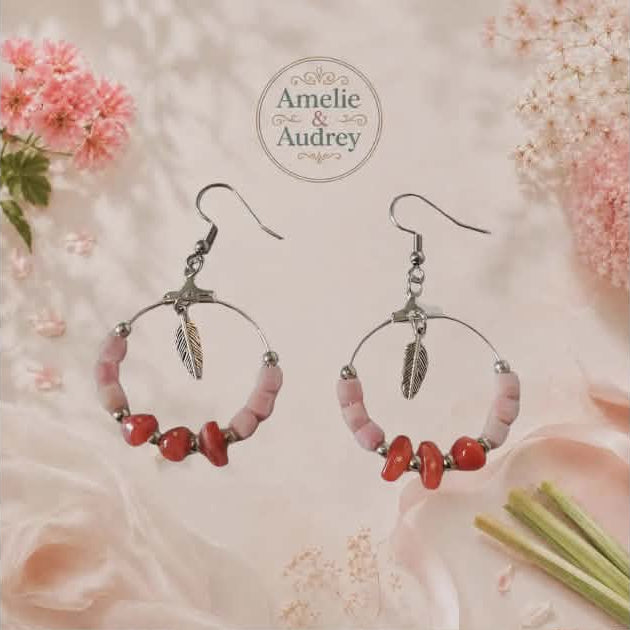 Natacha boucles d oreilles en acier inoxydable fait main