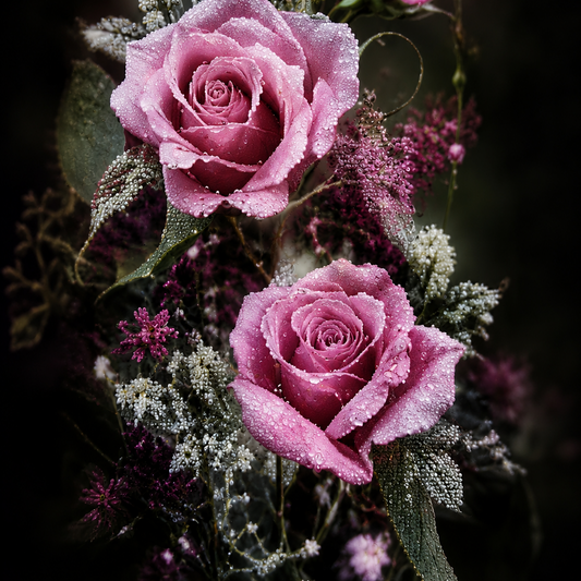 Diamant painting roses kit complet