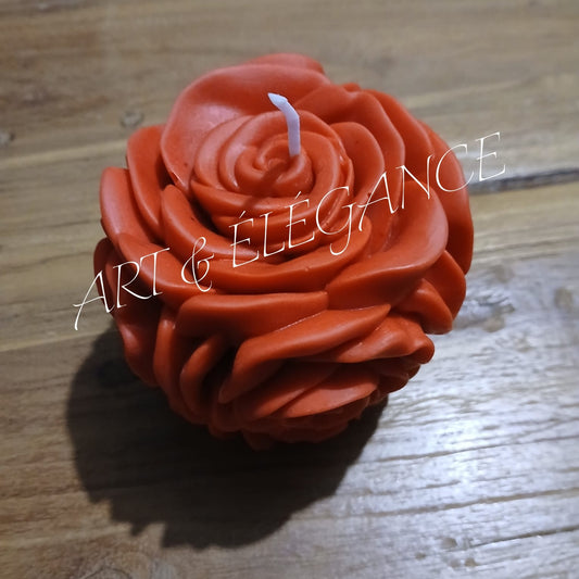 🕯️ Bougie décorative artisanale “Rose Montée” – 500g