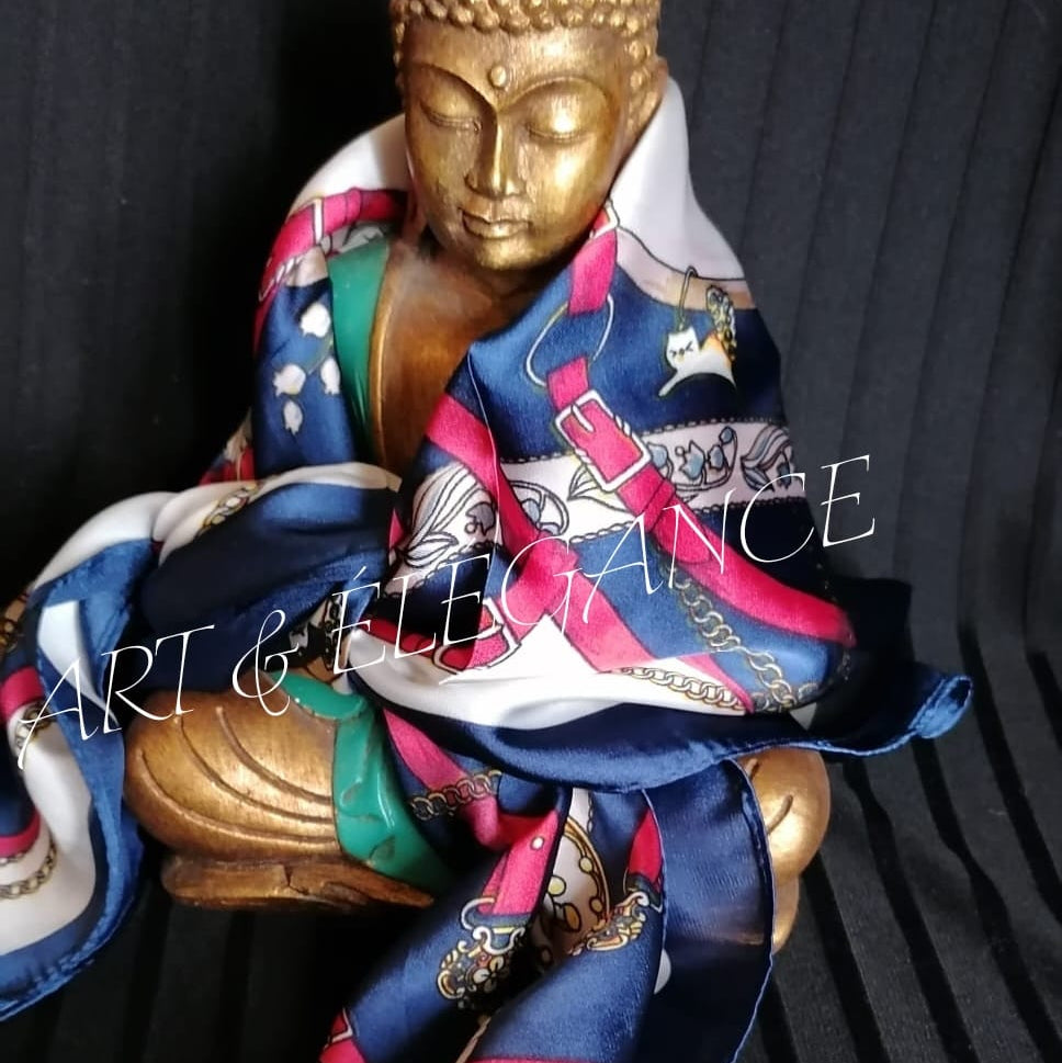 💚💙 Foulard élégant 100% polyester – 70x70 cm 🤍