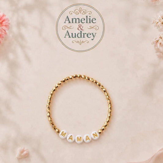 Maman bracelet élastique fait main