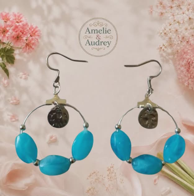 Élise boucles d'oreilles acier inoxydable fait main