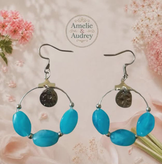 Élise boucles d'oreilles acier inoxydable fait main