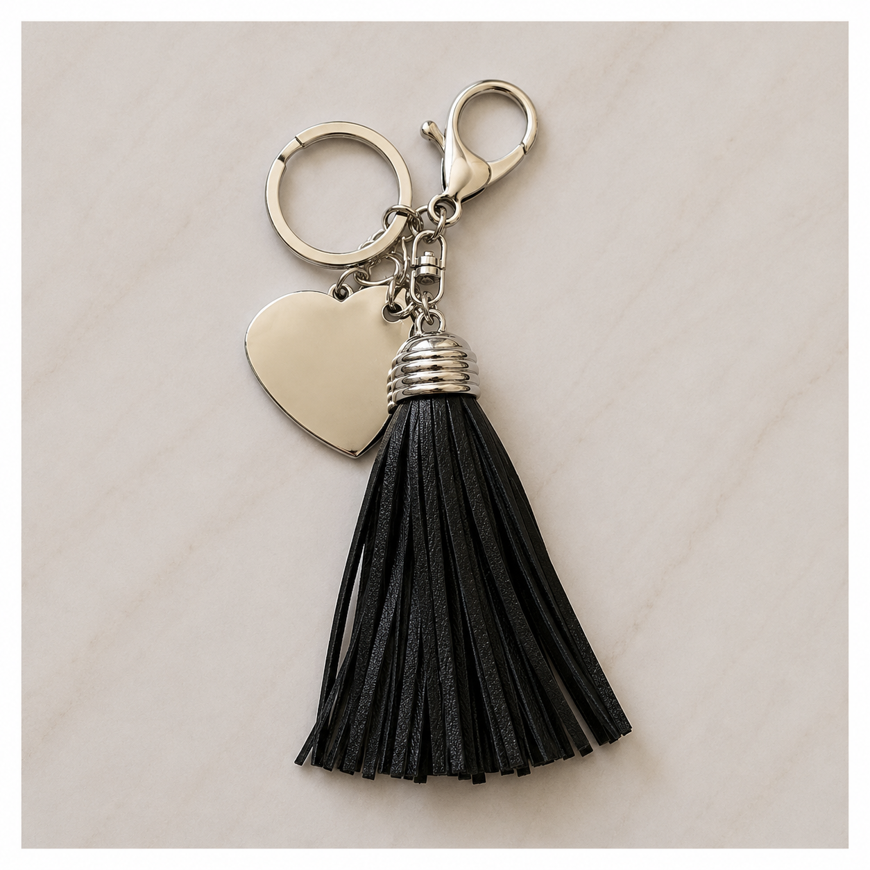 Porte clé pompom cœur