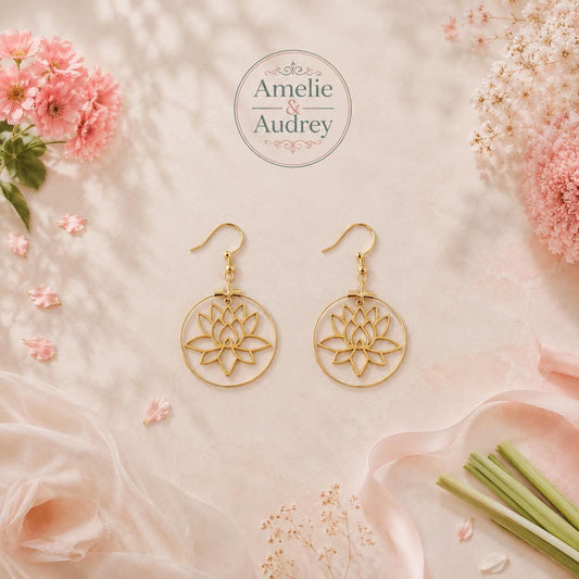 Livia boucles d'oreilles acier inoxydable fait main