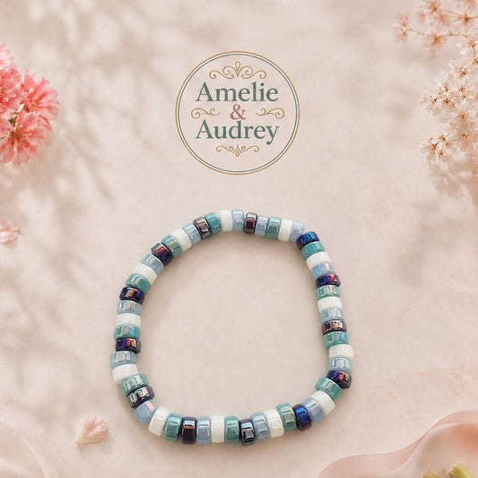 Aya bracelet élastique et perles en verre