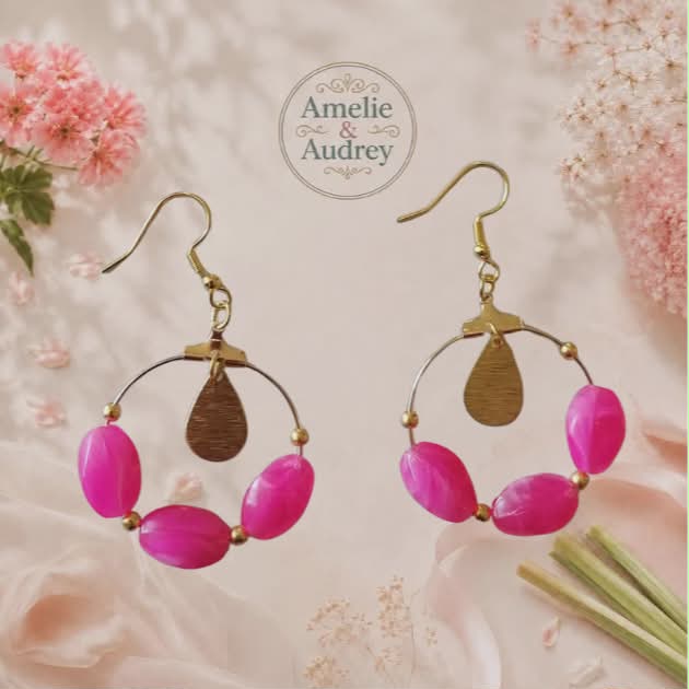 Lise boucles d'oreilles acier inoxydable fait main
