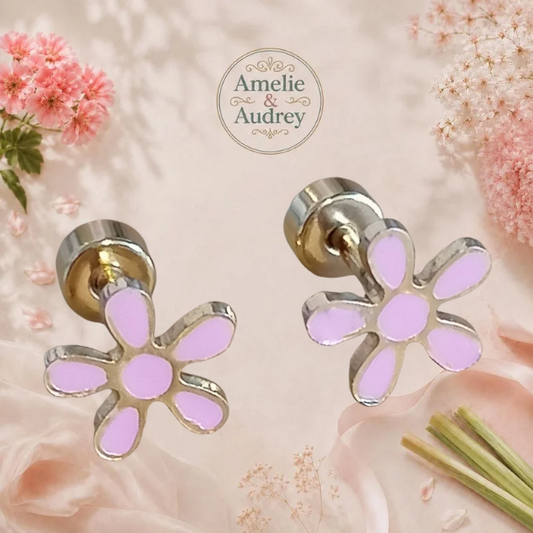 ➿Boucle d oreille fleur femme
