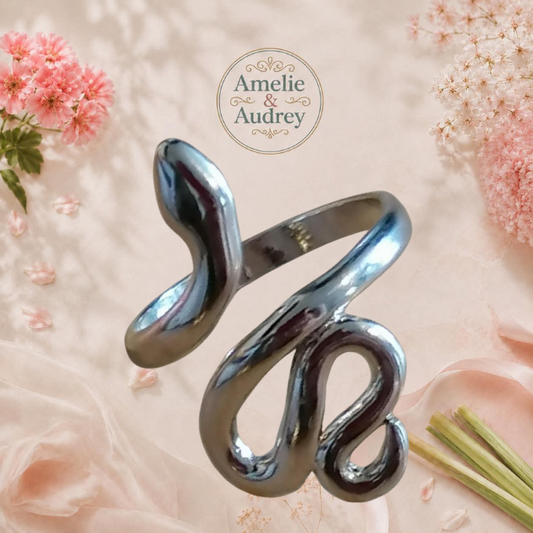 Serpent bague femme acier inoxydable ajustable