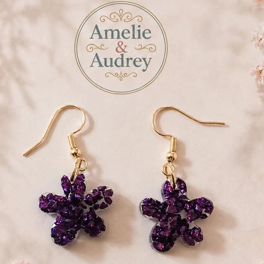 Boucles d'Oreilles Elena – Acier Inoxydable & Résine, Création Artisanale Fait Main