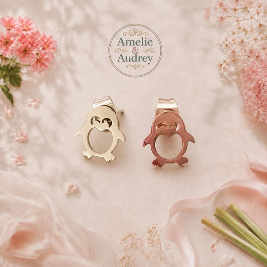 ➿Boucle d oreille pingouin