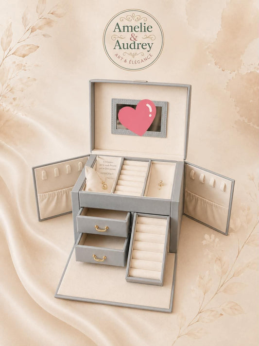 Boîte à Bijoux Élégante – Taille Compacte 15×19 cm, Rangement Raffiné