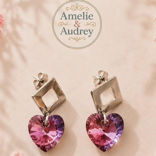 Victoria boucles d'oreilles en acier inoxydable fait main
