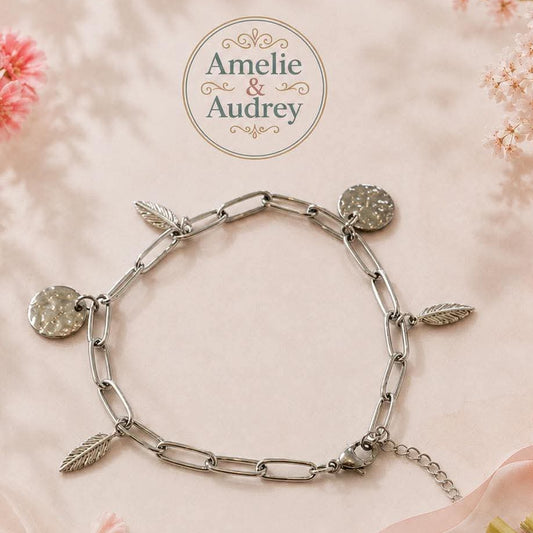Bracelet Olivia – Acier Inoxydable Argenté, Création Artisanale Fait Main