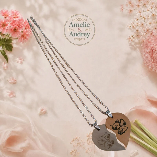 ✨Collier stitch & Angel acier inoxydable