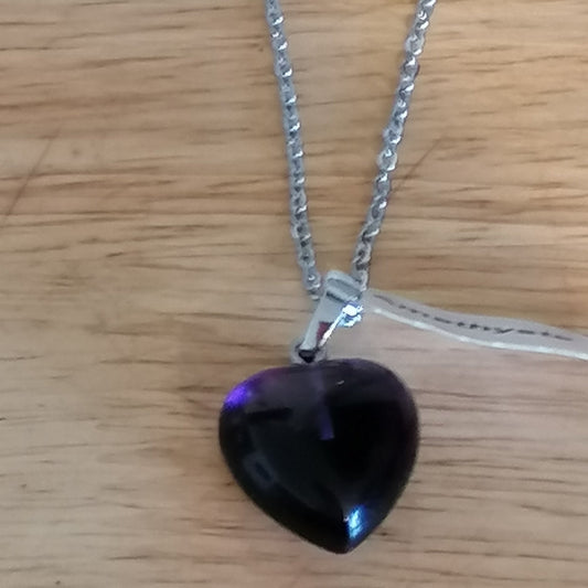 Pendentif en cœur argenté