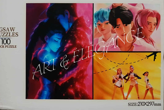 🧩✨ Puzzle Artisanal – K-Pop Demon Hunters (100 pièces)