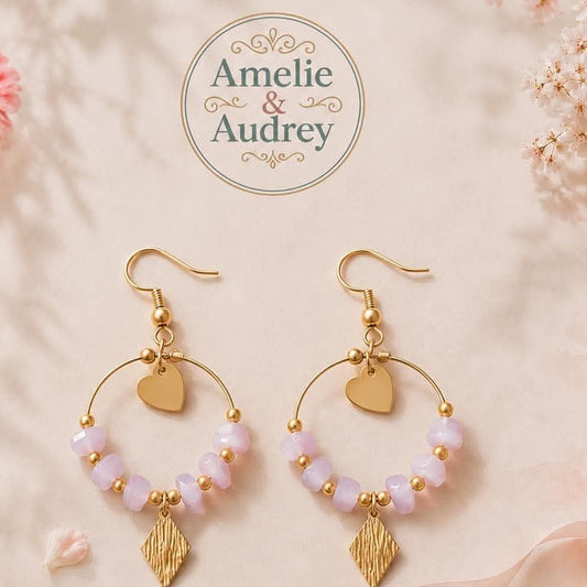 Angela boucles d'oreilles acier inoxydable fait main