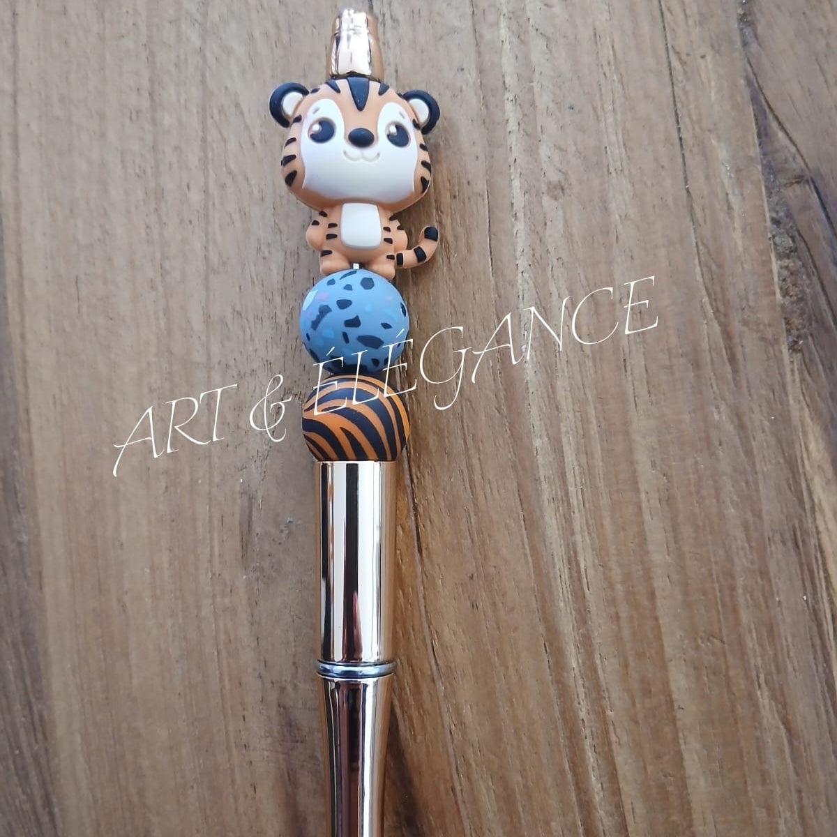 🖌️ 🐯 Stylet « Tigre » – Création artisanale unique 🐅