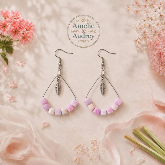 Pauline boucles d'oreilles acier inoxydable fait main