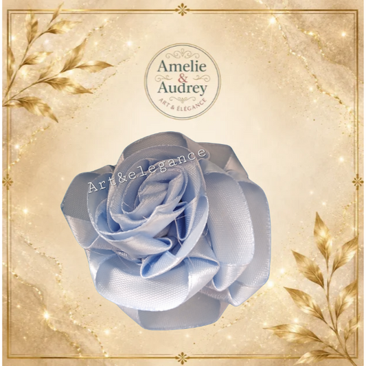 Rose satin fait main
